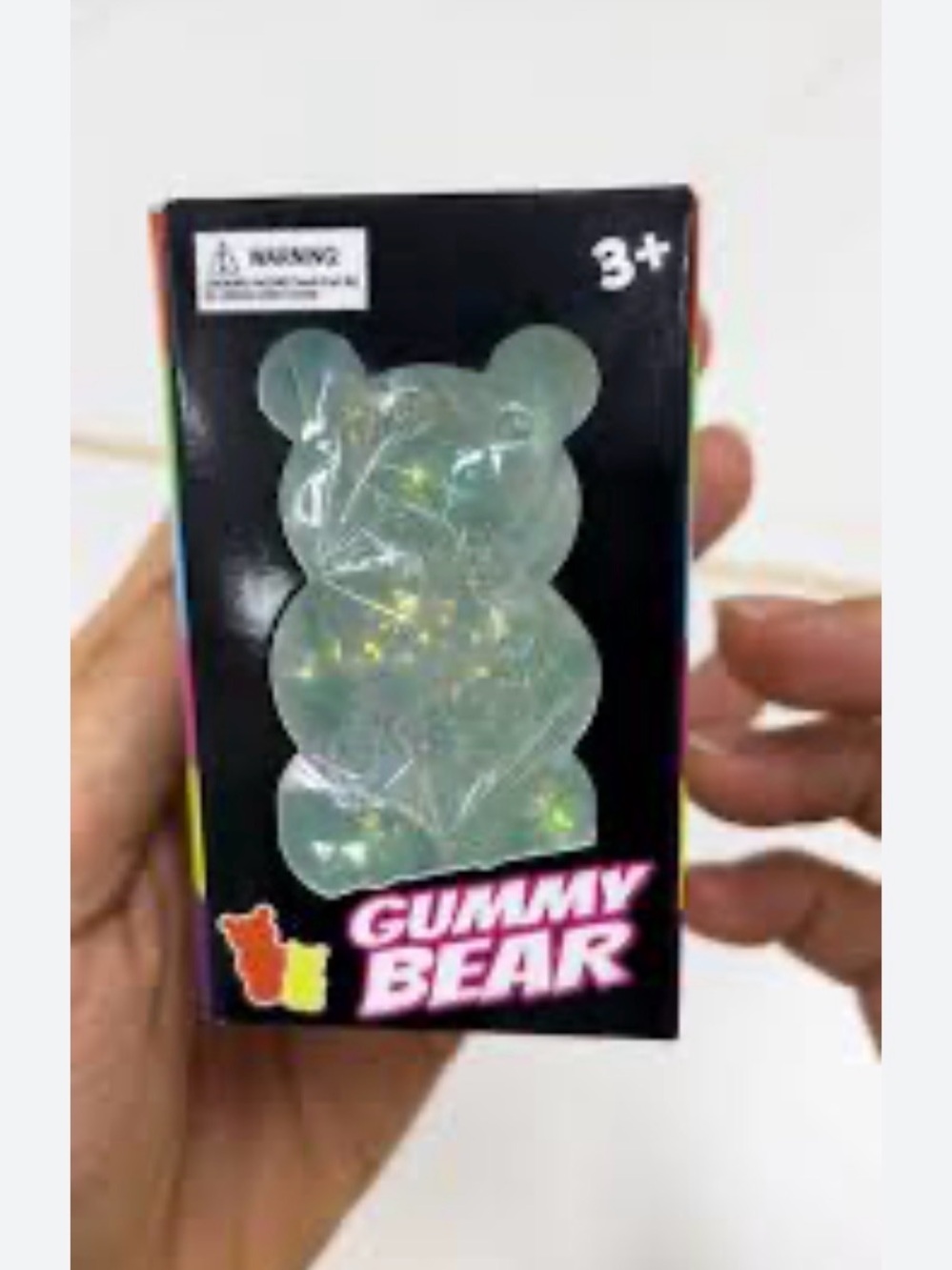Light up Gummy Bear Kids Toy - Clear Iridescent